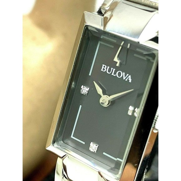 Bulova Accessories - Bulova Women's Watch 96P209 Silver Tone Black MOP